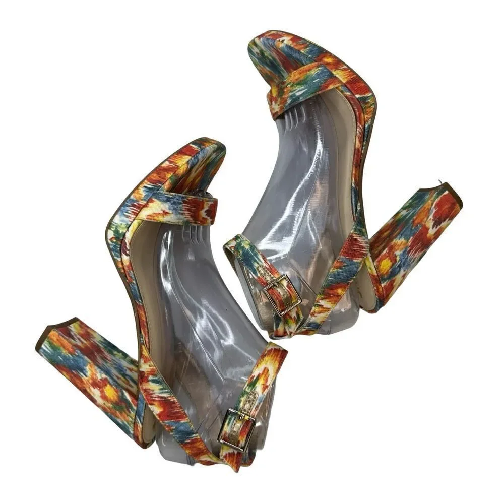 Circus Sam Edelman Multi Colored Annette Heeled Sandal Sz 9 - Picture 10 of 17